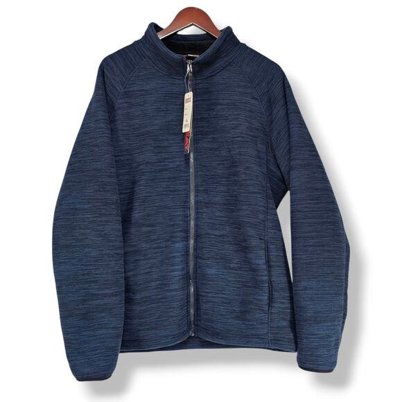 32 Degrees Heat Jacket Mens XL Navy Blue Full Zip Fleece Sherpa Soft NWT - Picture 1 of 9